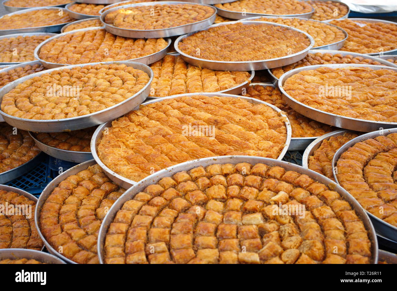 Hausgemachtes Walnuss fest Baklava. Traditionelles türkisches Dessert des Ramadan und Opfer fest Stockfoto