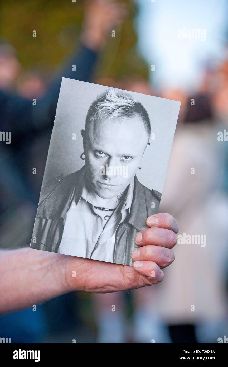 Essex, UK. Am 30. März 2019. Die Reihenfolge der Service "Dach" für das Begräbnis von Prodigy Sänger Keith Flint bei St Marys Kirche im Bocking, Essex heute. Credit: Phil Rees/Alamy leben Nachrichten Stockfoto