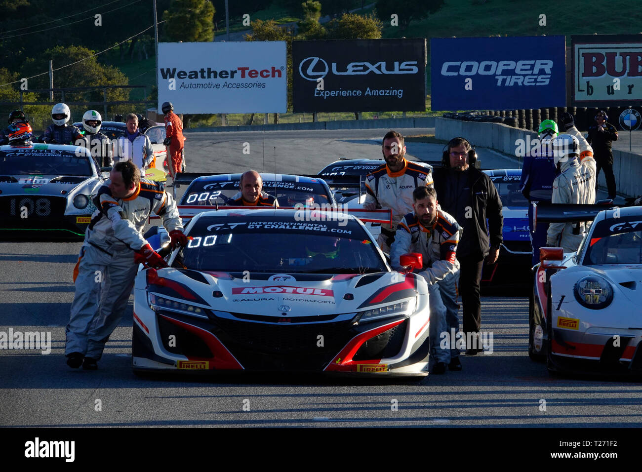 Laguna Seca Raceway, Monterey, USA. 30 März, 2019 WeatherTech Laguna Seca Raceway, Monterey, CA., USA Tätigkeit während der frühen styages der Intercontinental GT Challenge Serie, 8 Stunden Rennen an der berühmtesten Rennstrecke der USA Stockfoto