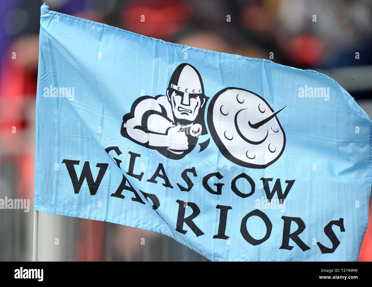 London, Großbritannien. Am 30. März 2019. Glasgow warriors Flagge. Sarazenen v Glasgow Warriors. Viertelfinale. Heineken Champions Cup. Allianz Park. London. UK. 30.03.2019. Credit: Sport in Bildern/Alamy leben Nachrichten Stockfoto