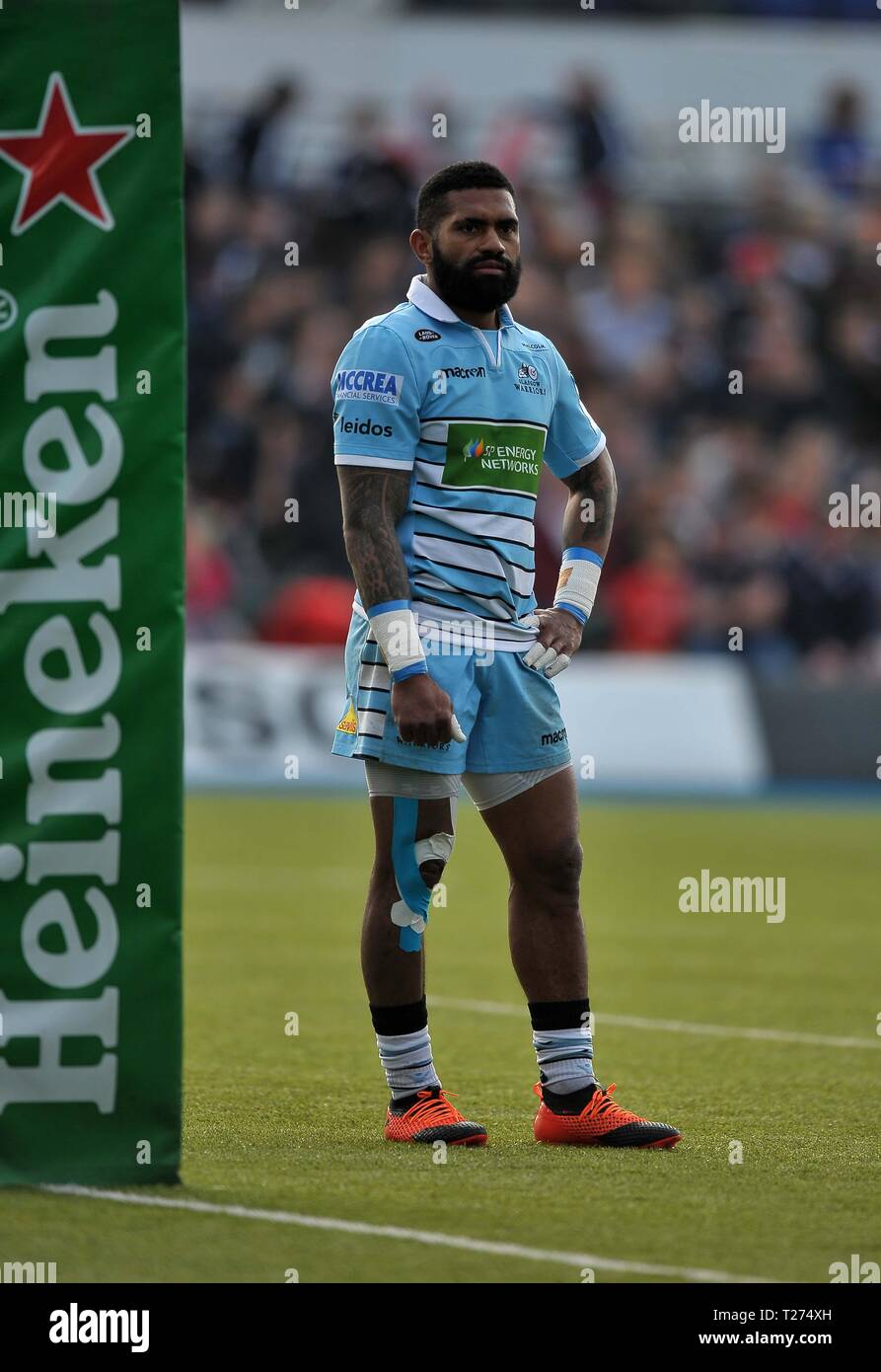 London, Großbritannien. Am 30. März 2019. Niko Matawalu Warriers (Glasgow). Sarazenen v Glasgow Warriors. Viertelfinale. Heineken Champions Cup. Allianz Park. London. UK. 30.03.2019. Credit: Sport in Bildern/Alamy leben Nachrichten Stockfoto