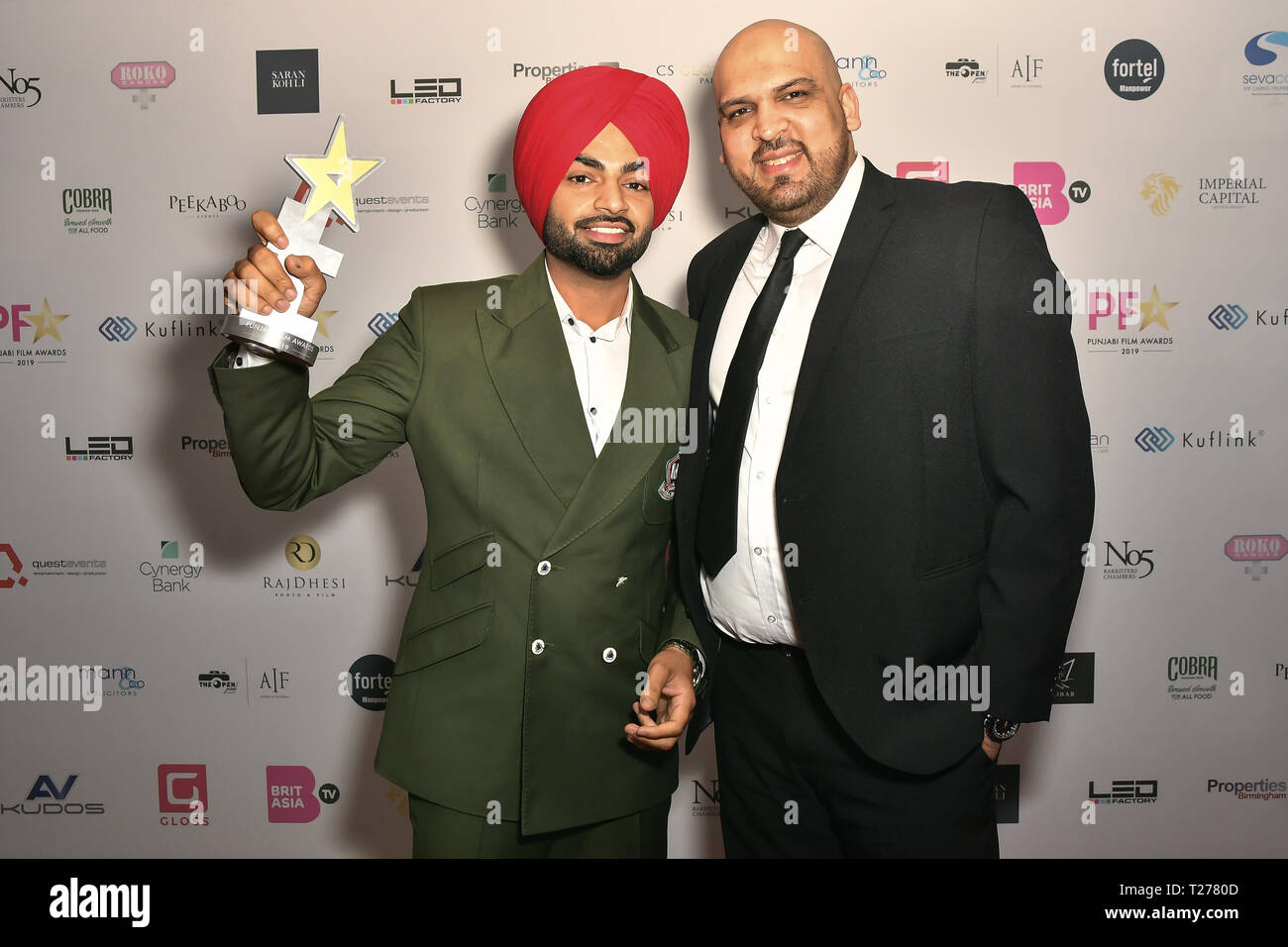 London, Großbritannien. Am 30. März 2019. Jordan Sandhu erhalten eine Auszeichnung bei den BritAsiaTV präsentiert Kuflink Punjabi Film Awards 2019 im Grosvenor House, Park Lane, London, Vereinigtes Königreich. 30. März 2019 Bild Capital/Alamy leben Nachrichten Stockfoto