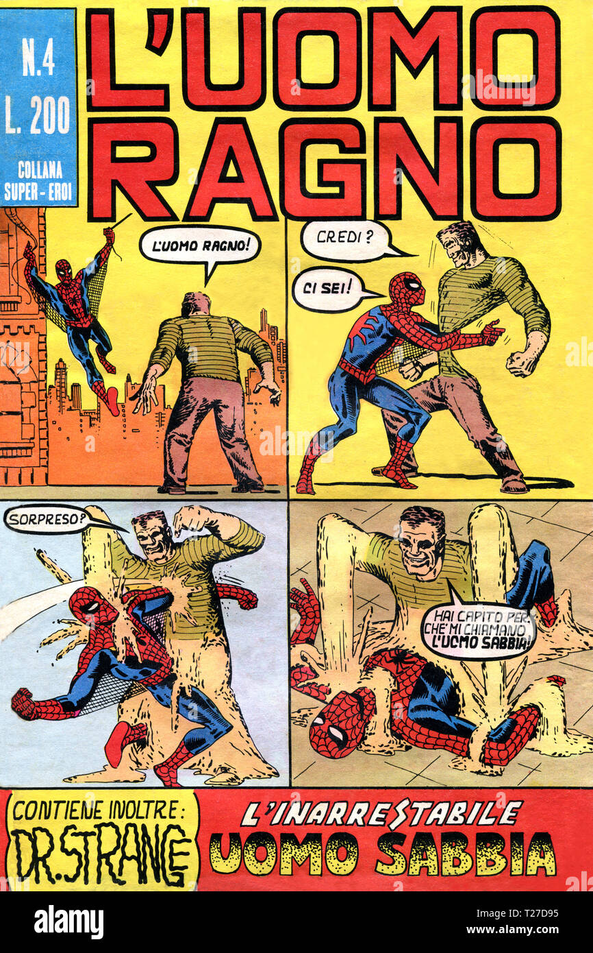 Italien 1970 Erste Ausgabe des Comic Marvel Bücher, Deckel des