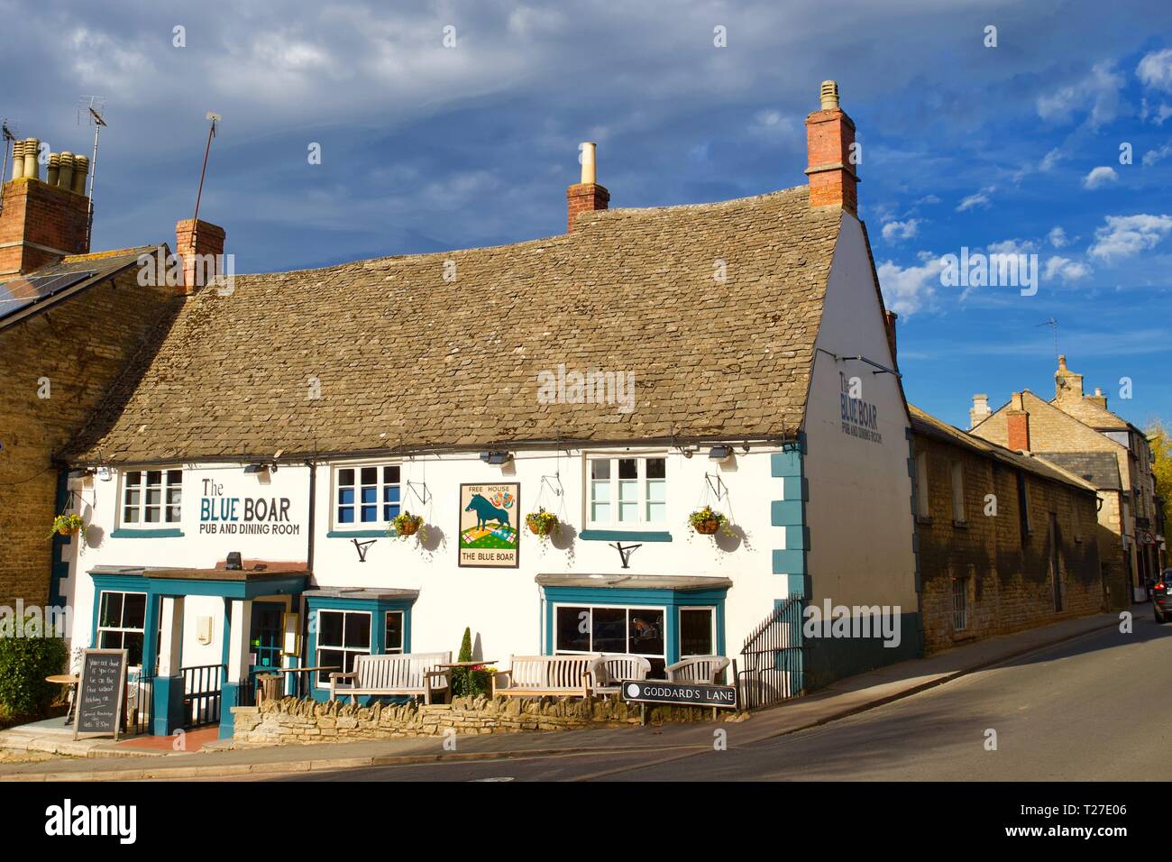 Blue Boar Pub, Chipping Norton, Oxfordshire, England. Stockfoto