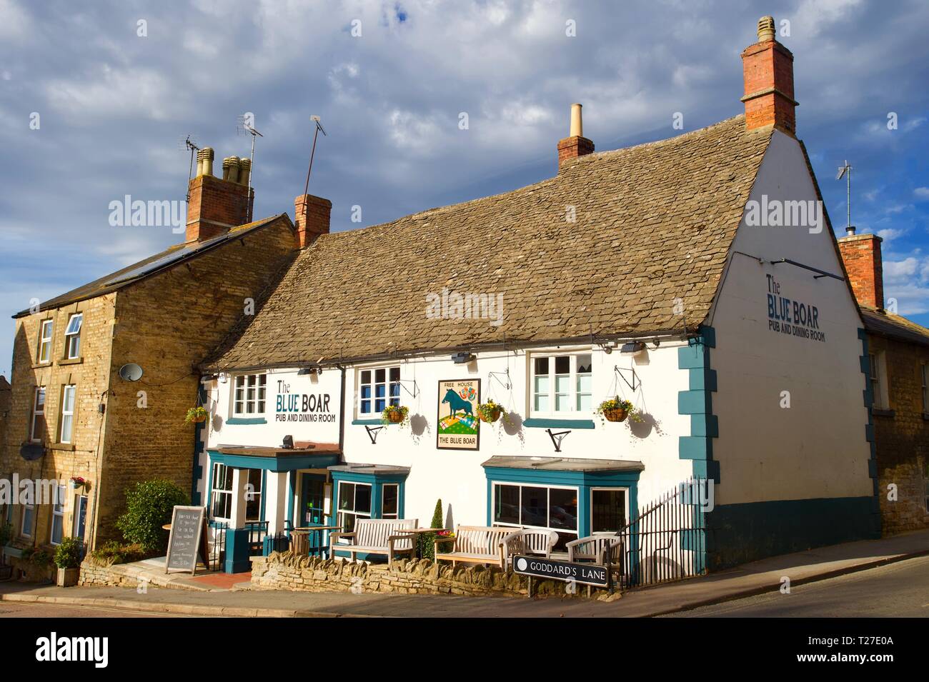 Blue Boar Pub, Chipping Norton, Oxfordshire, England. Stockfoto