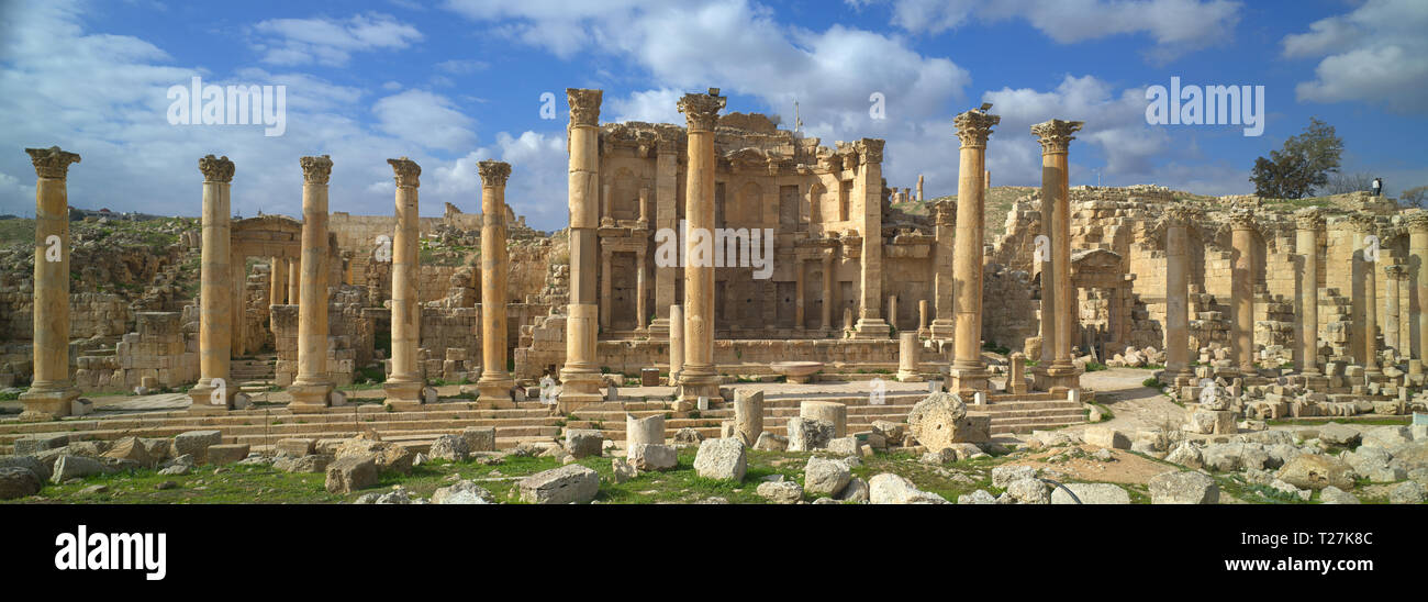 Antike Jerash. Ruinen des griechisch-römischen Stadt Gera am Jordan. Stockfoto