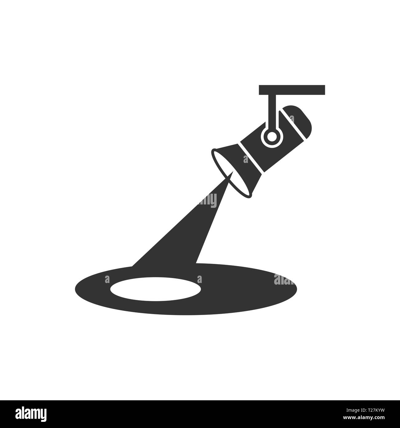 Symbol "Spotlight" im flachen Stil. Lampe Vector Illustration auf weißem Hintergrund isoliert. Taschenlampe Geschäftskonzept. Stock Vektor