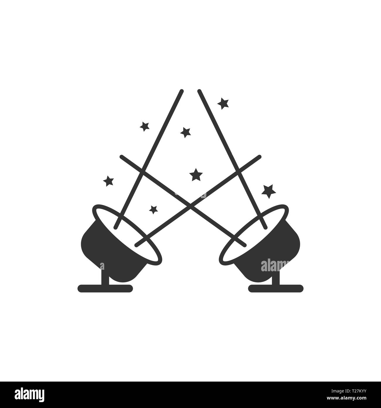 Symbol "Spotlight" im flachen Stil. Lampe Vector Illustration auf weißem Hintergrund isoliert. Taschenlampe Geschäftskonzept. Stock Vektor