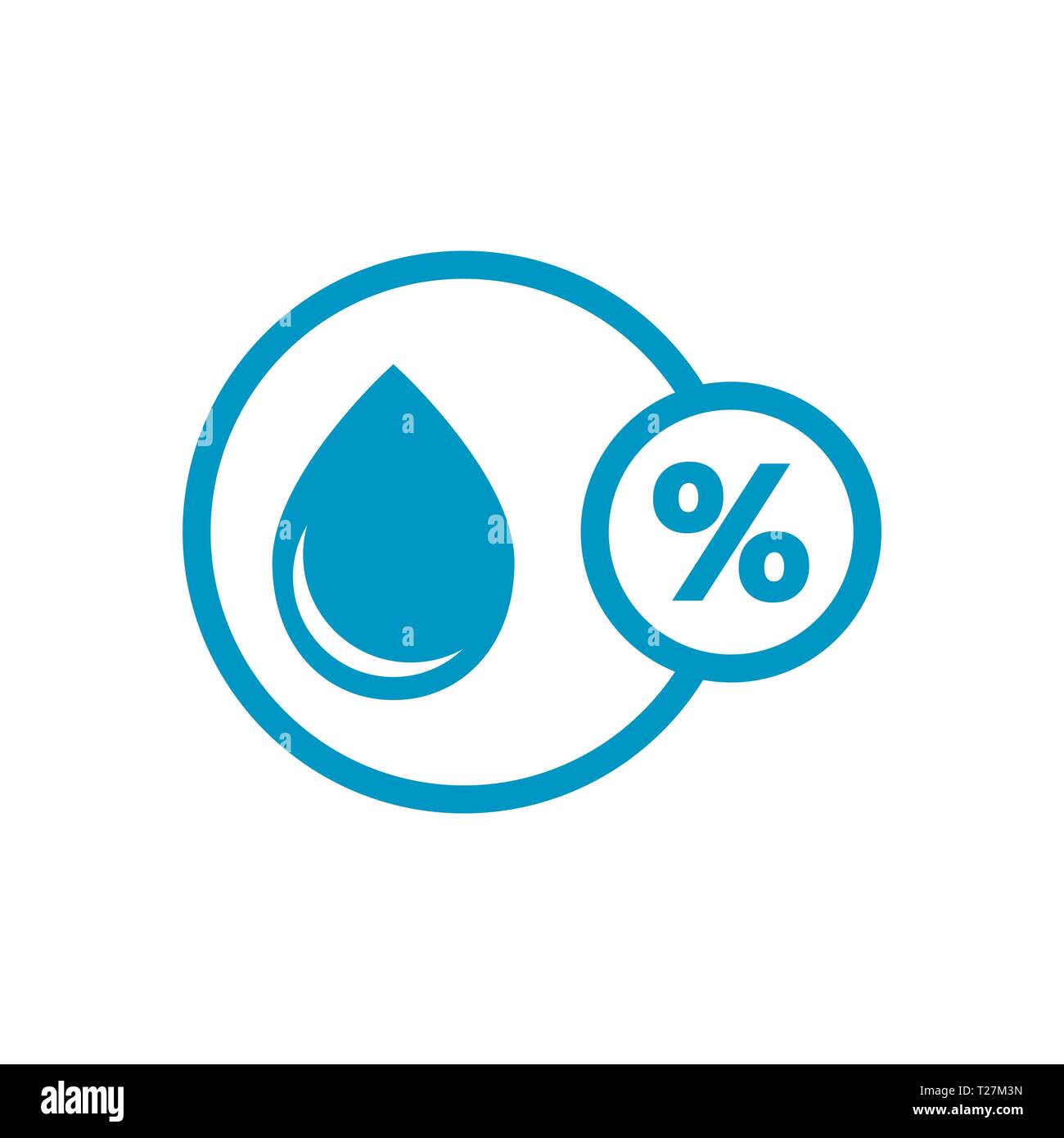 Luftfeuchtigkeit Symbol im flachen Stil. Klima Vector Illustration auf weißem Hintergrund isoliert. Temperatur Prognose Geschäftskonzept. Stock Vektor