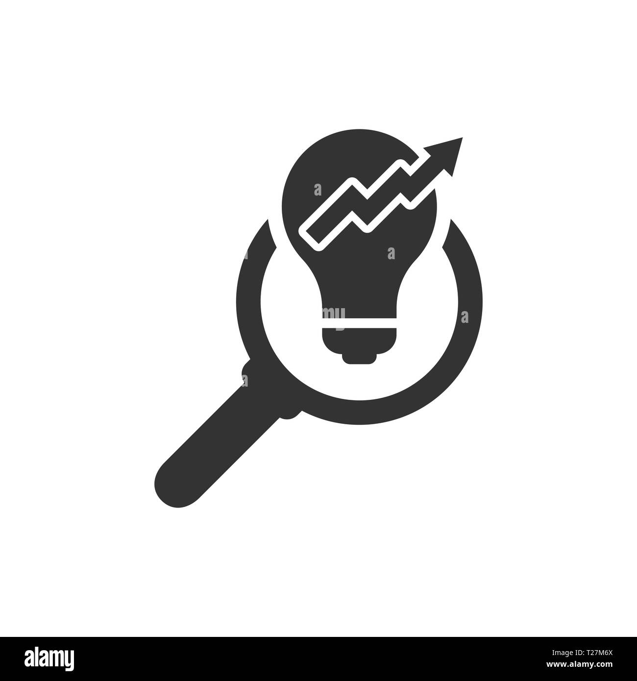 Insight Symbol im flachen Stil. Glühlampe Vector Illustration auf weißem Hintergrund isoliert. Idee Geschäftskonzept. Stock Vektor