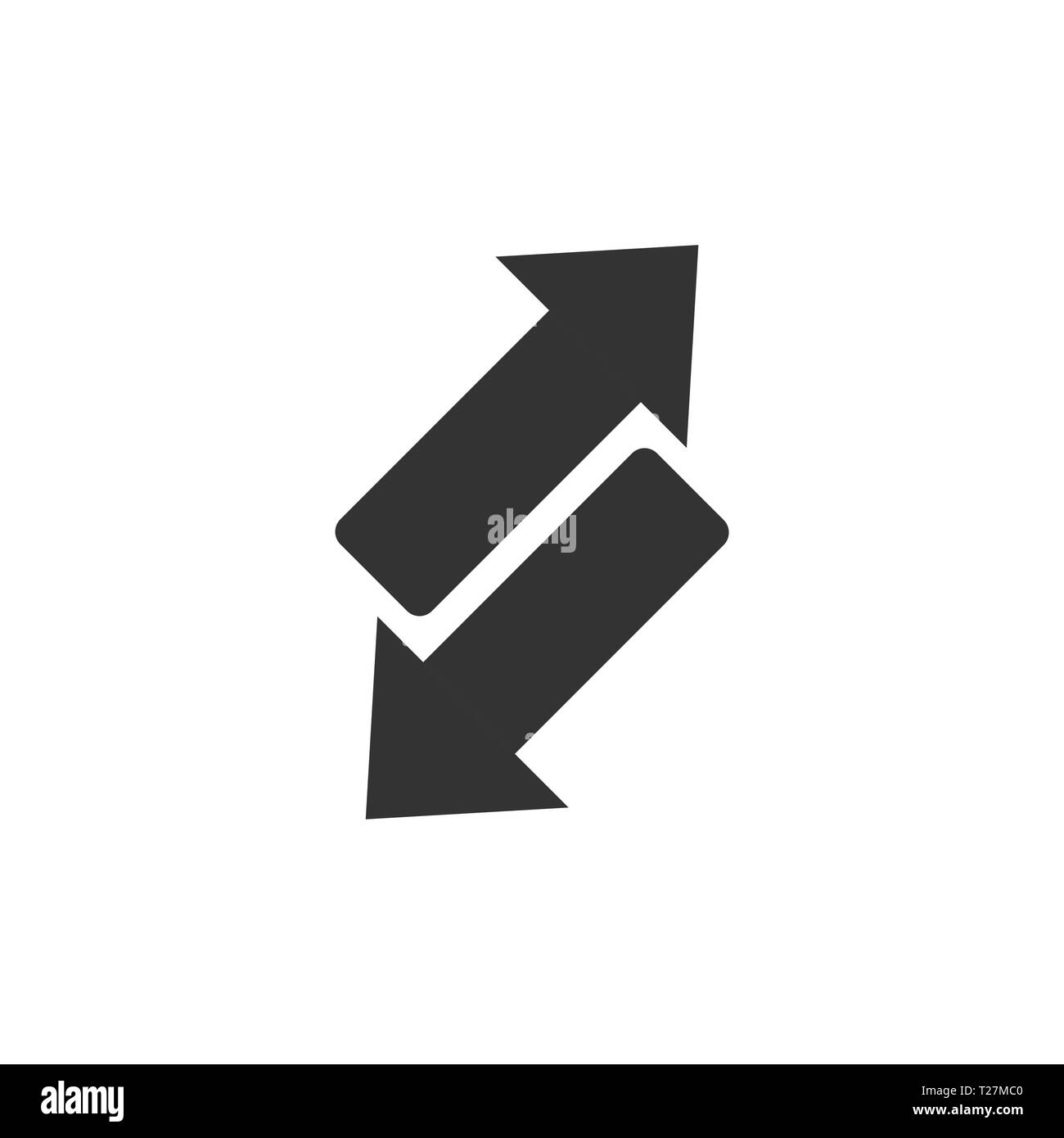 Umgekehrter Pfeil Symbol im flachen Stil. Aktualisieren Vector Illustration auf weißem Hintergrund isoliert. Laden Geschäftskonzept. Stock Vektor