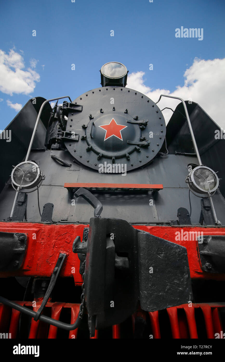 Eine der 30er Jahre sowjetische Klasse FD Dampf Güterzug Rizhskiy Railway Museum, Moskau, Russland. Stockfoto