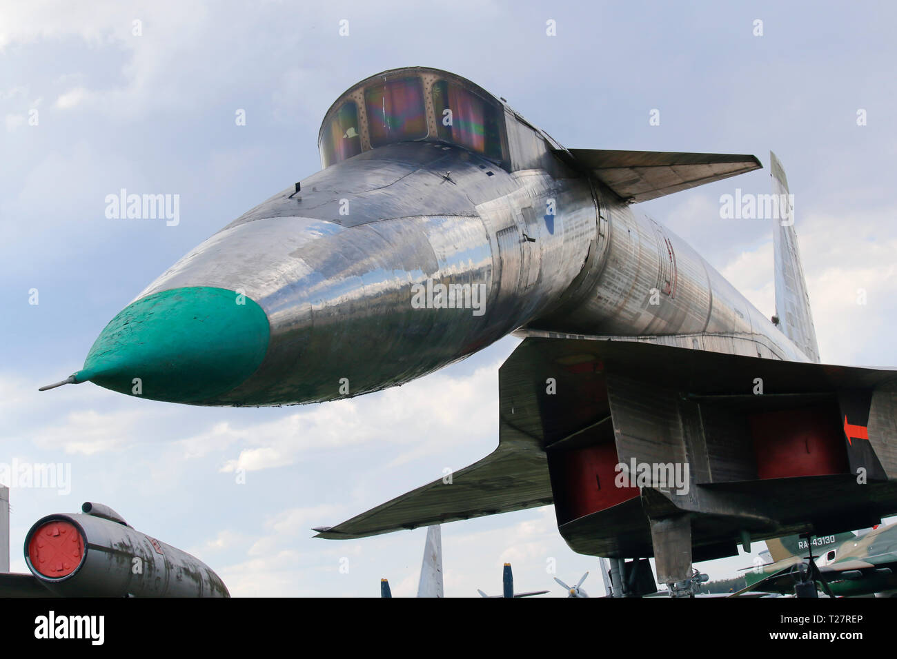 Suchoi T-4/Projekt 100 High speed Bomber Flugzeug im Central Air Force Museum, Moskau, Russland. Sie verlief nicht weiter als der Prototyp. Stockfoto