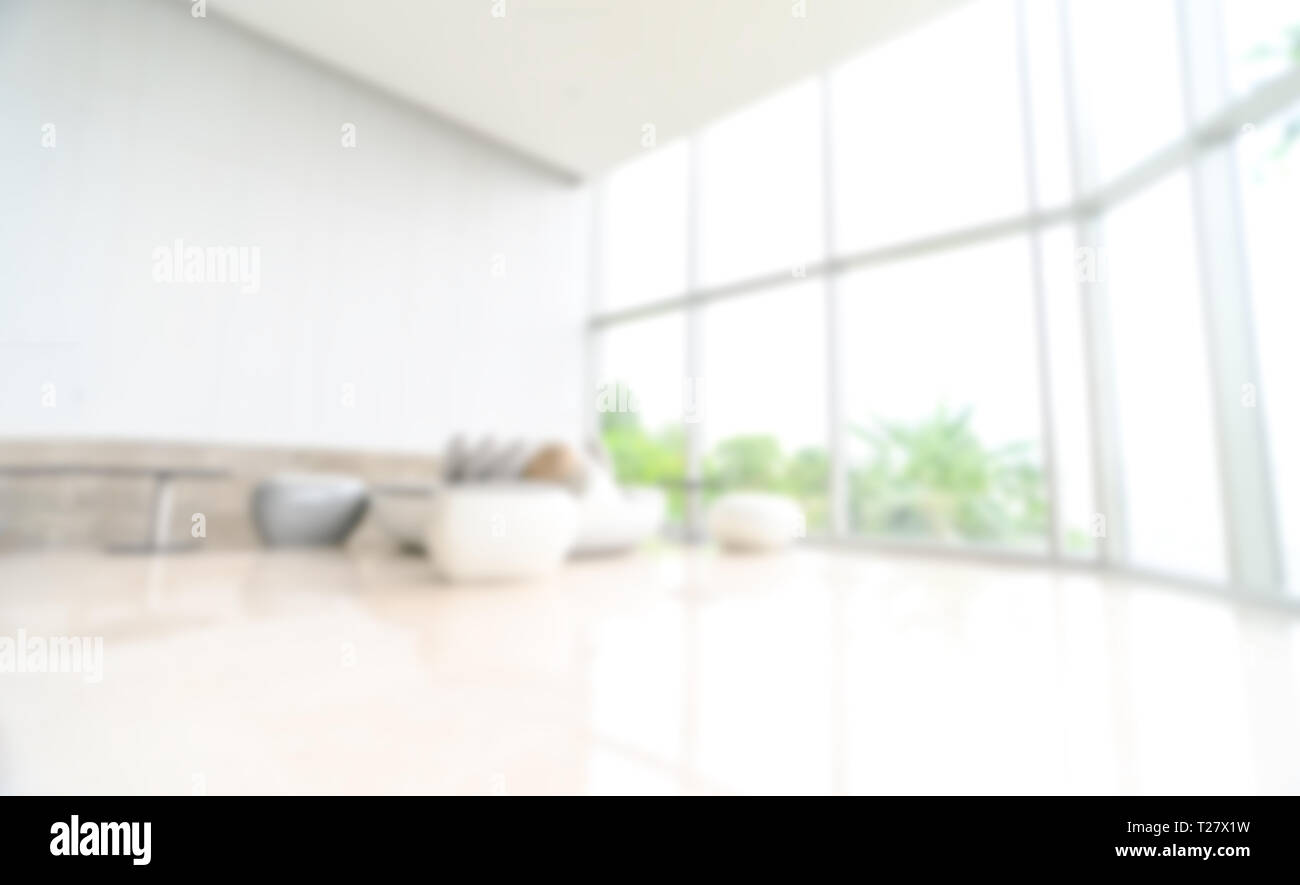 Weiß Unschärfe abstrakt Hintergrund verschwimmen DER MODERNEN INNENRAUM Stockfoto
