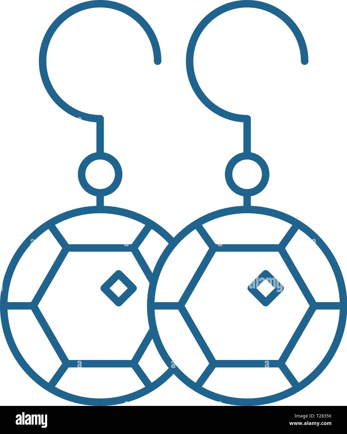 Ohrring Symbol Leitung Konzept. Ohrring flachbild Vektor Symbol, Zeichen, umriss Abbildung. Stock Vektor