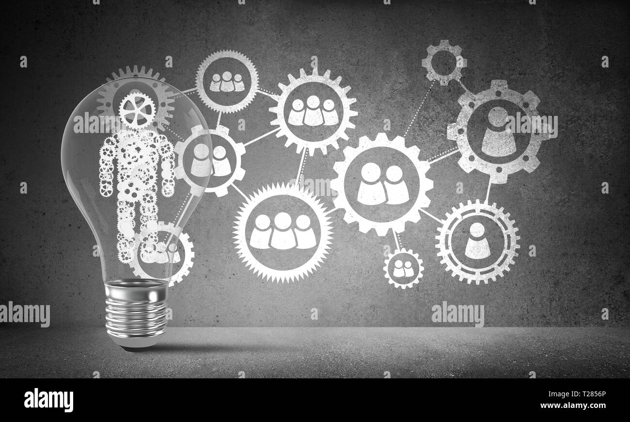 Konzept der effektiven Innovationen für die Menschheit. Stockfoto