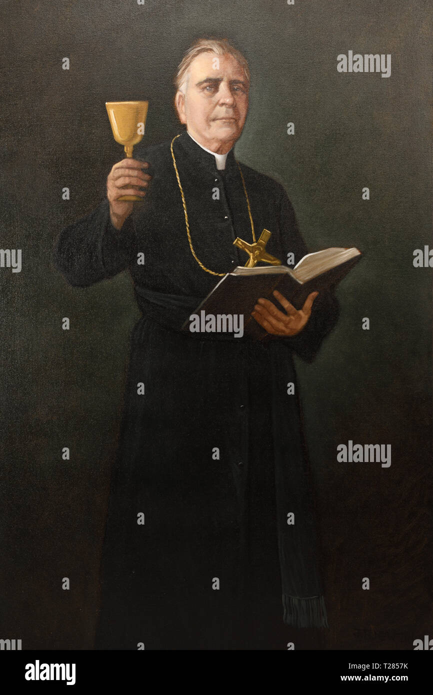 Malerei des ehrwürdigen John Merlini Priester in der Reihenfolge der Missionare vom Kostbaren Blut Römisch-katholische Stockfoto