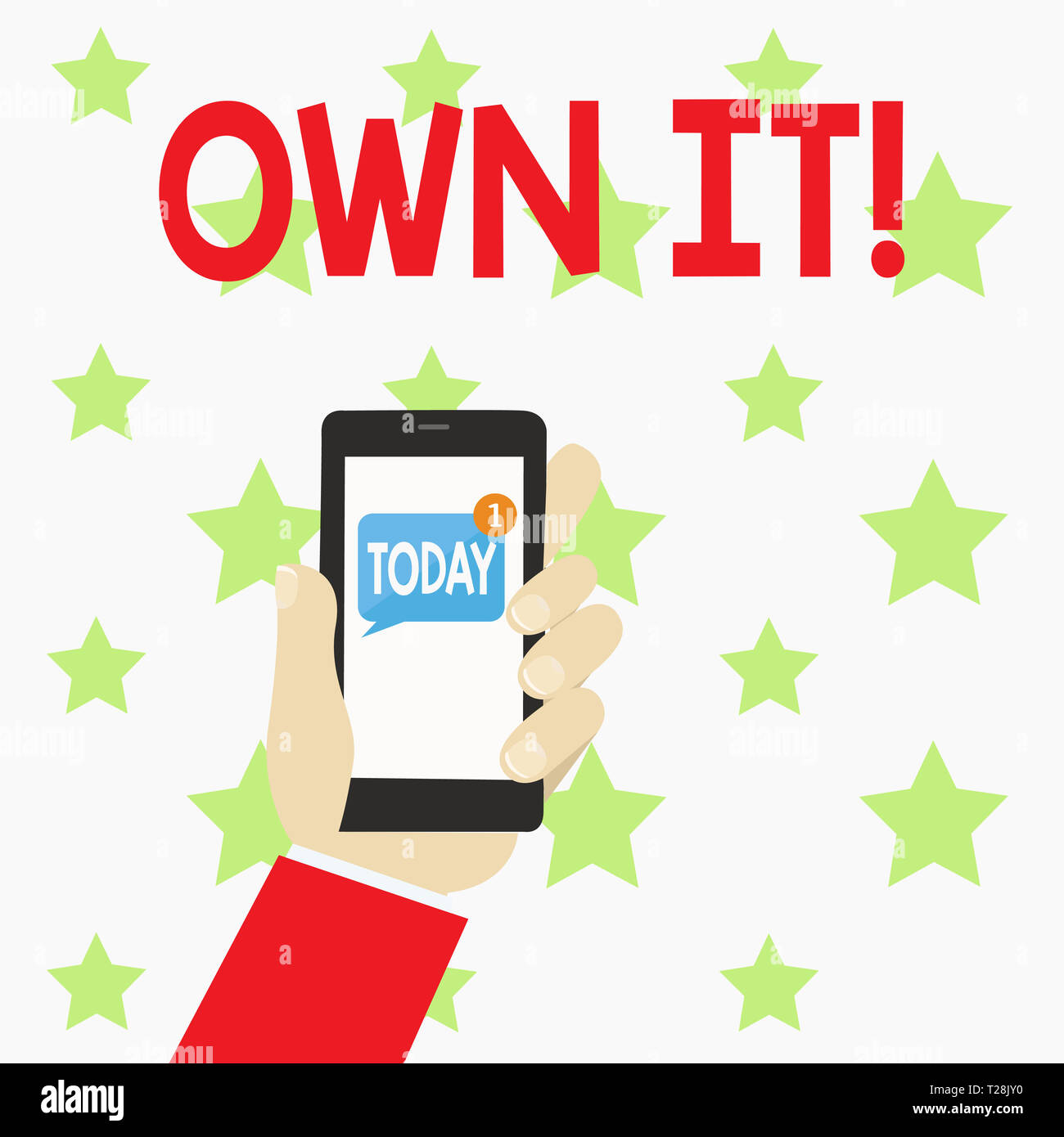 Handschrift Text schreiben eigene It. Konzeptionelle Foto angehört, selbst die Verantwortung für ihre Aktionen Aktivitäten der menschlichen Hand Smartphone wi. Stockfoto