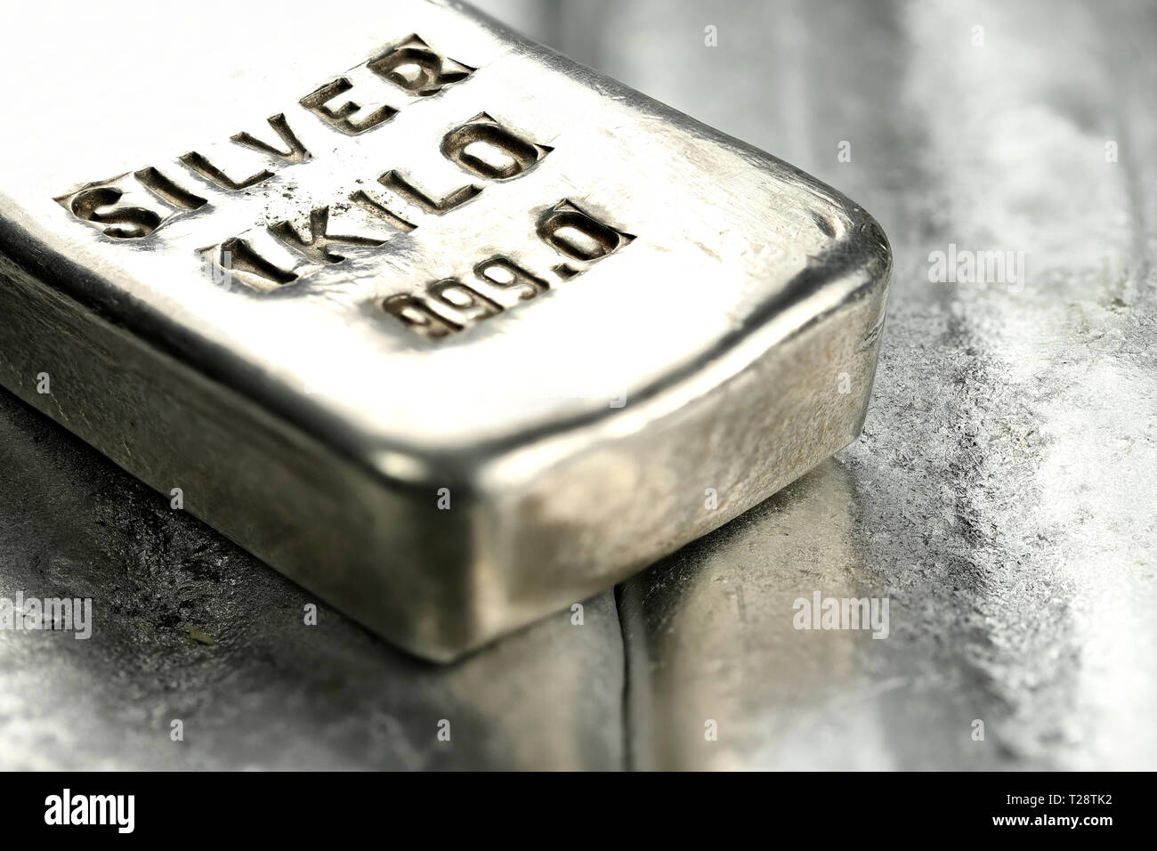 1 Kilo feinsilber 999 bar Stockfoto