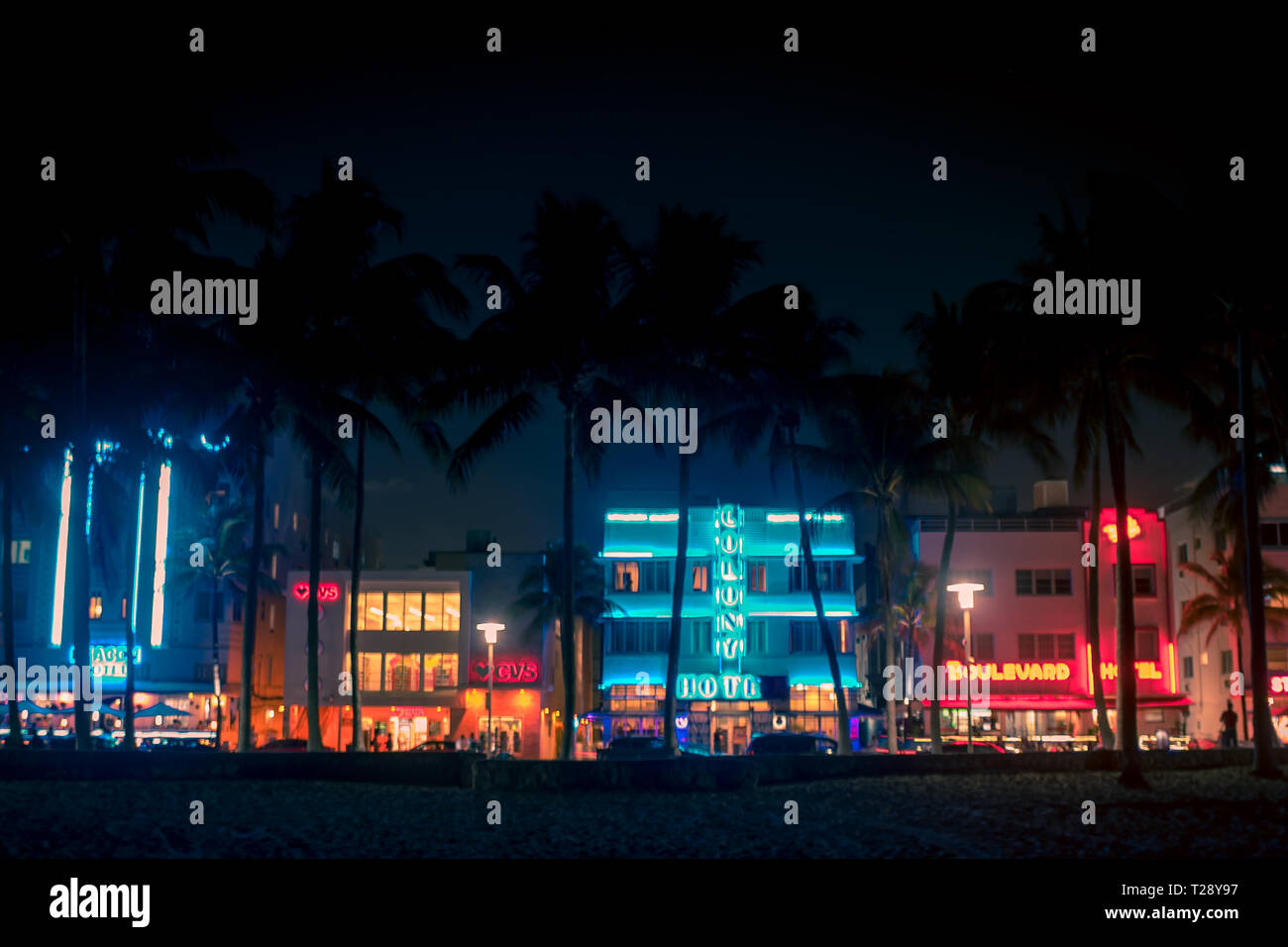 Szene vom Ocean Drive, Miami South Beach Stockfoto