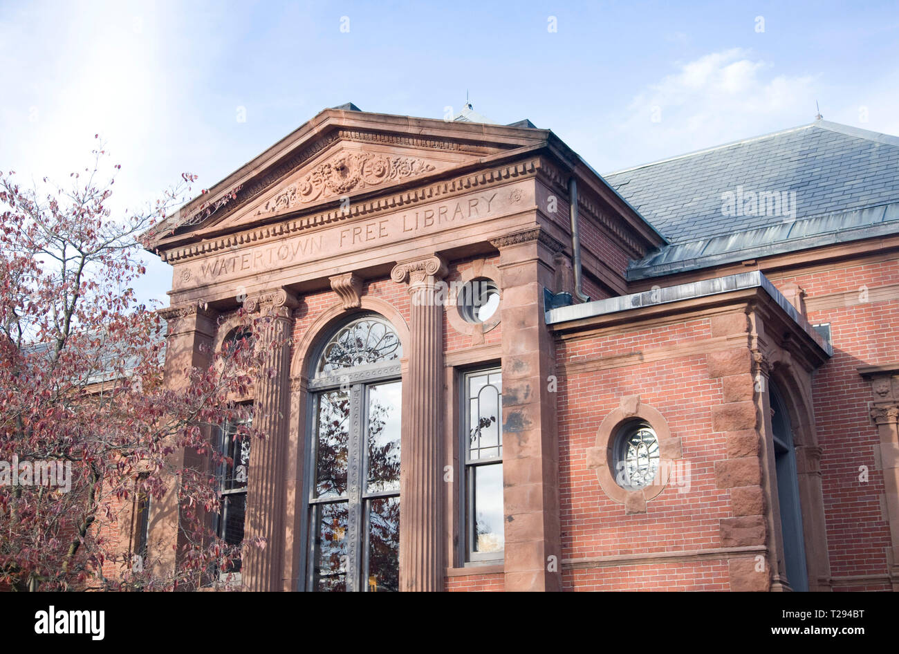 Watertown Freie Bibliothek Massachusetts USA Stockfoto