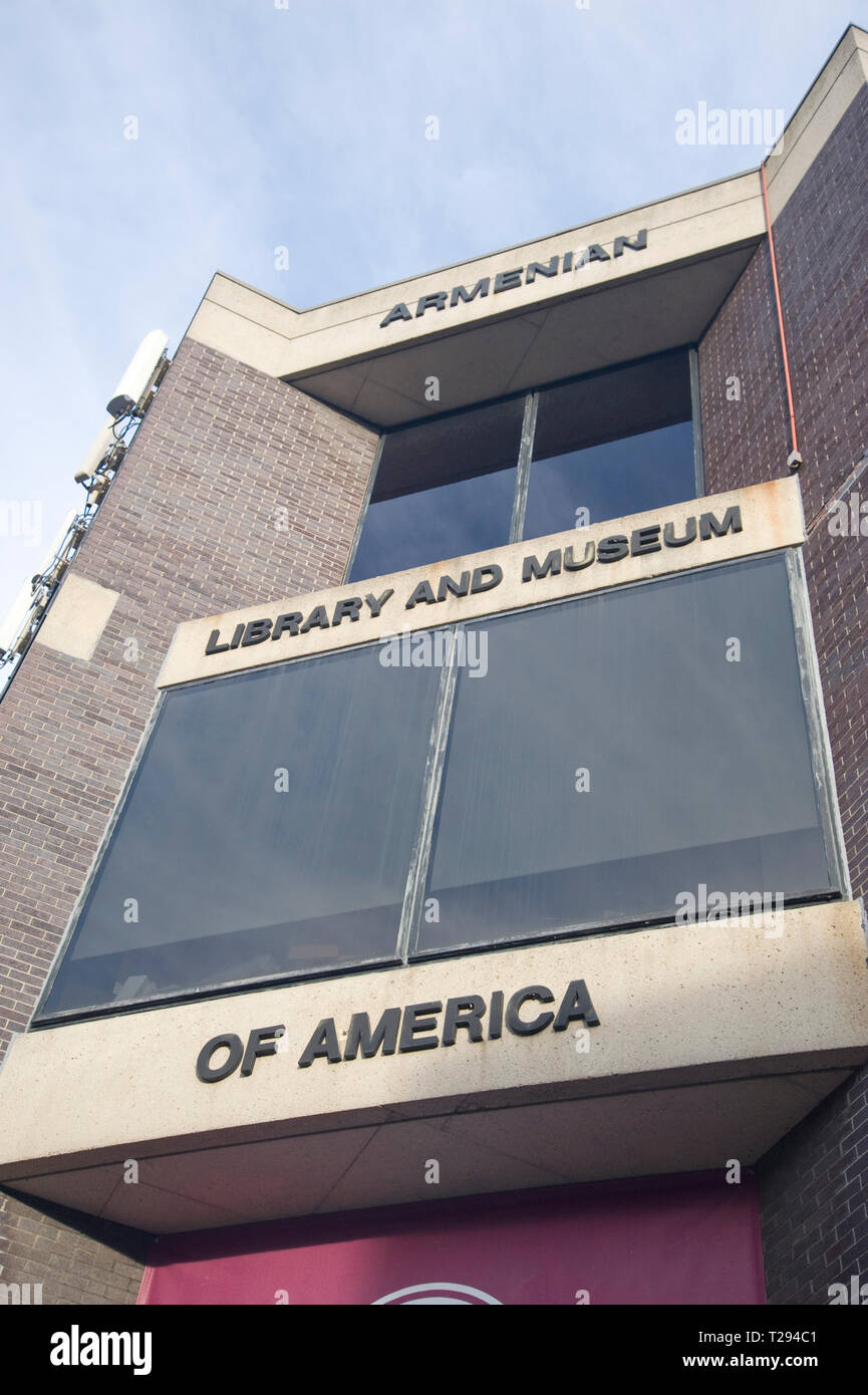 Armenischen Bibliothek und Museum von Amerika, Watertown, MA Stockfoto