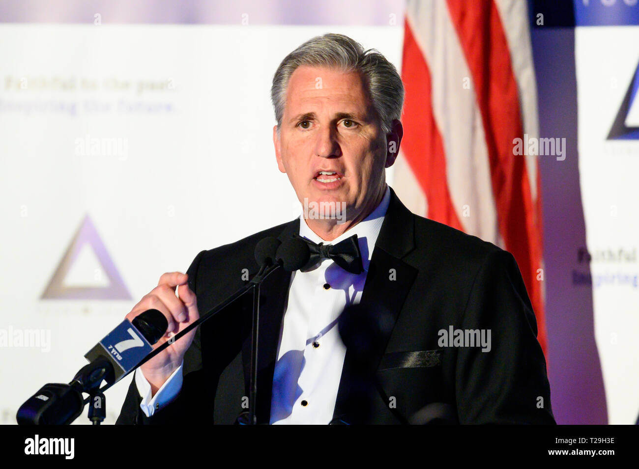 New York, USA. 31 Mär, 2019. Us-Vertreter Kevin McCarthy am Nationalen Rat der jungen Israel Gala in New York City. Credit: SOPA Images Limited/Alamy leben Nachrichten Stockfoto