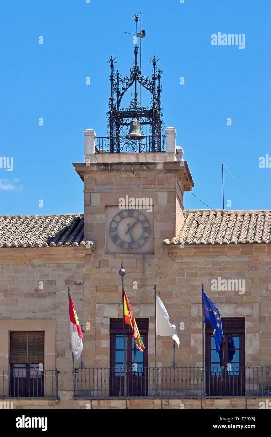Almagro, Spanien - Jun 1, 2018: Rathaus von Almagro in Hauptplatz (Plaza Mayor), Provinz Ciudad Real, Kastilien-La Mancha, Spanien Stockfoto