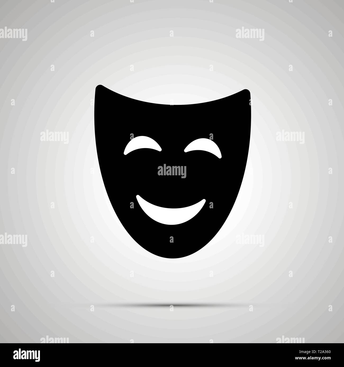 Gerne theater Maske Silhouette, einfach das Symbol Stock Vektor