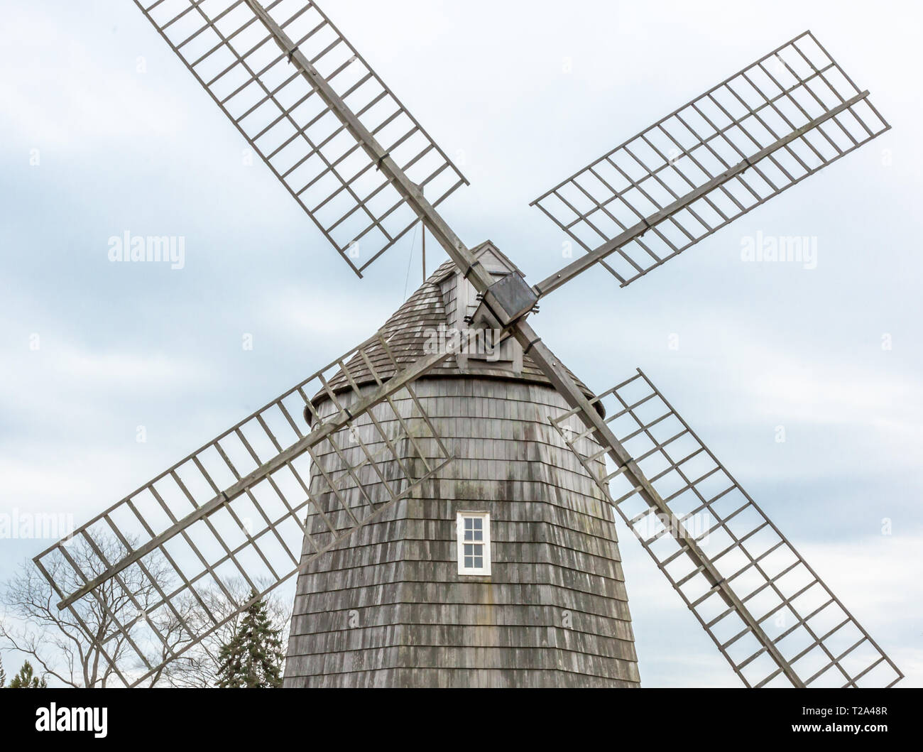 Detail einer East Hampton Wind Mill Stockfoto