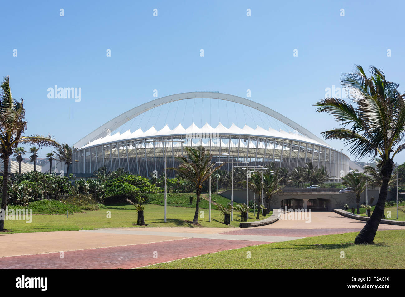 Moses Mabhida Stadion, Jesaja Ntshangase Road, Stamford Hill, Durban, KwaZulu-Natal, Südafrika Stockfoto