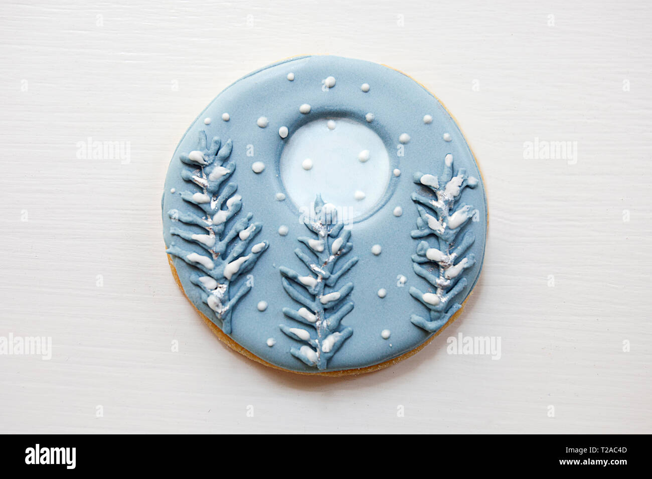 Urlaub Thema Keks/Schnee Bäume festliche Cookie Stockfoto