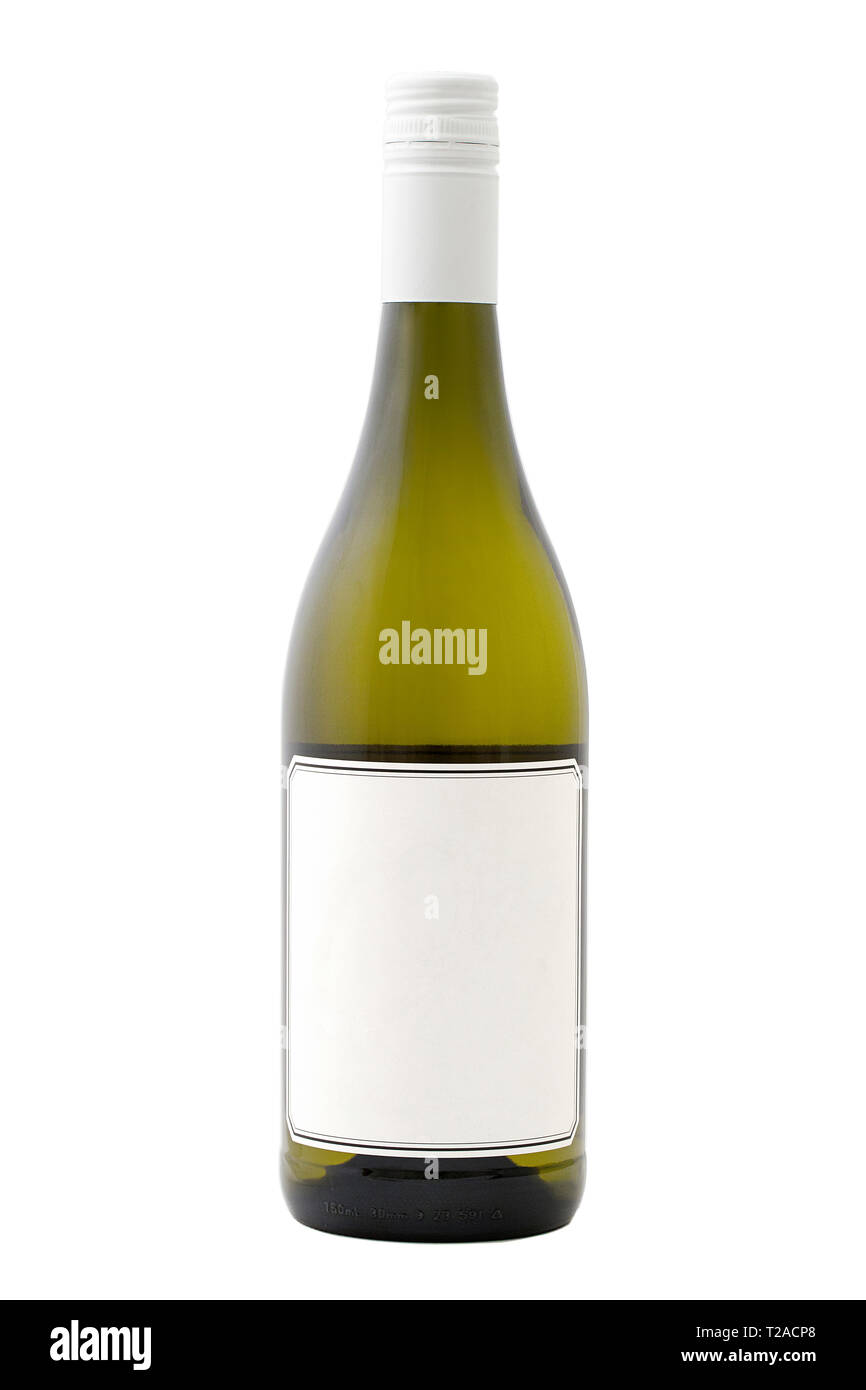 Burgund Wein Flasche mit leeres Etikett Stockfoto