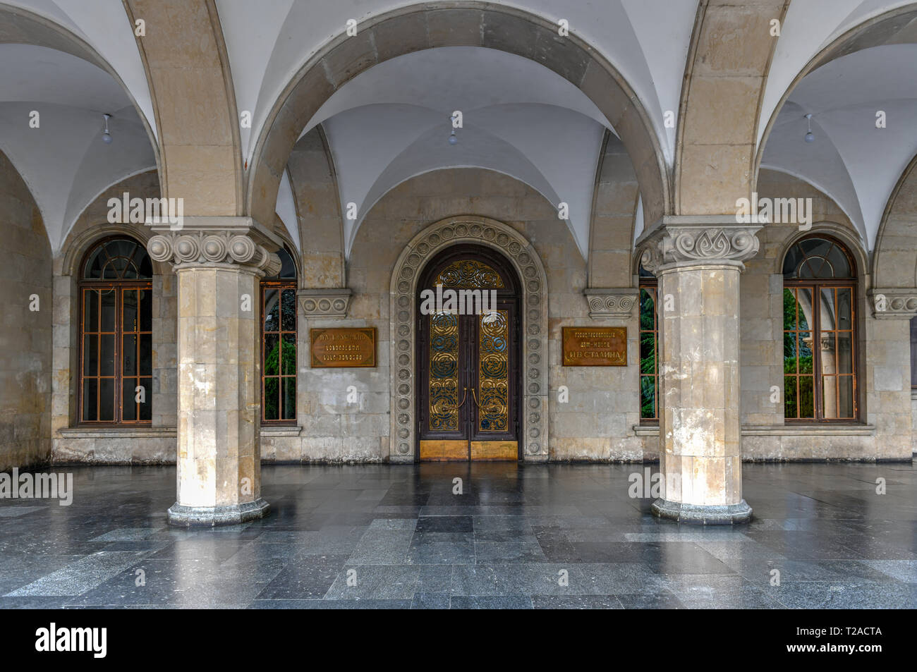 Stalins Haus und Bau von Joseph Stalin Museum in Gori - Stalin Heimat, in Gori, Shida Kartli Region, Georgien, Eurasien. Stockfoto