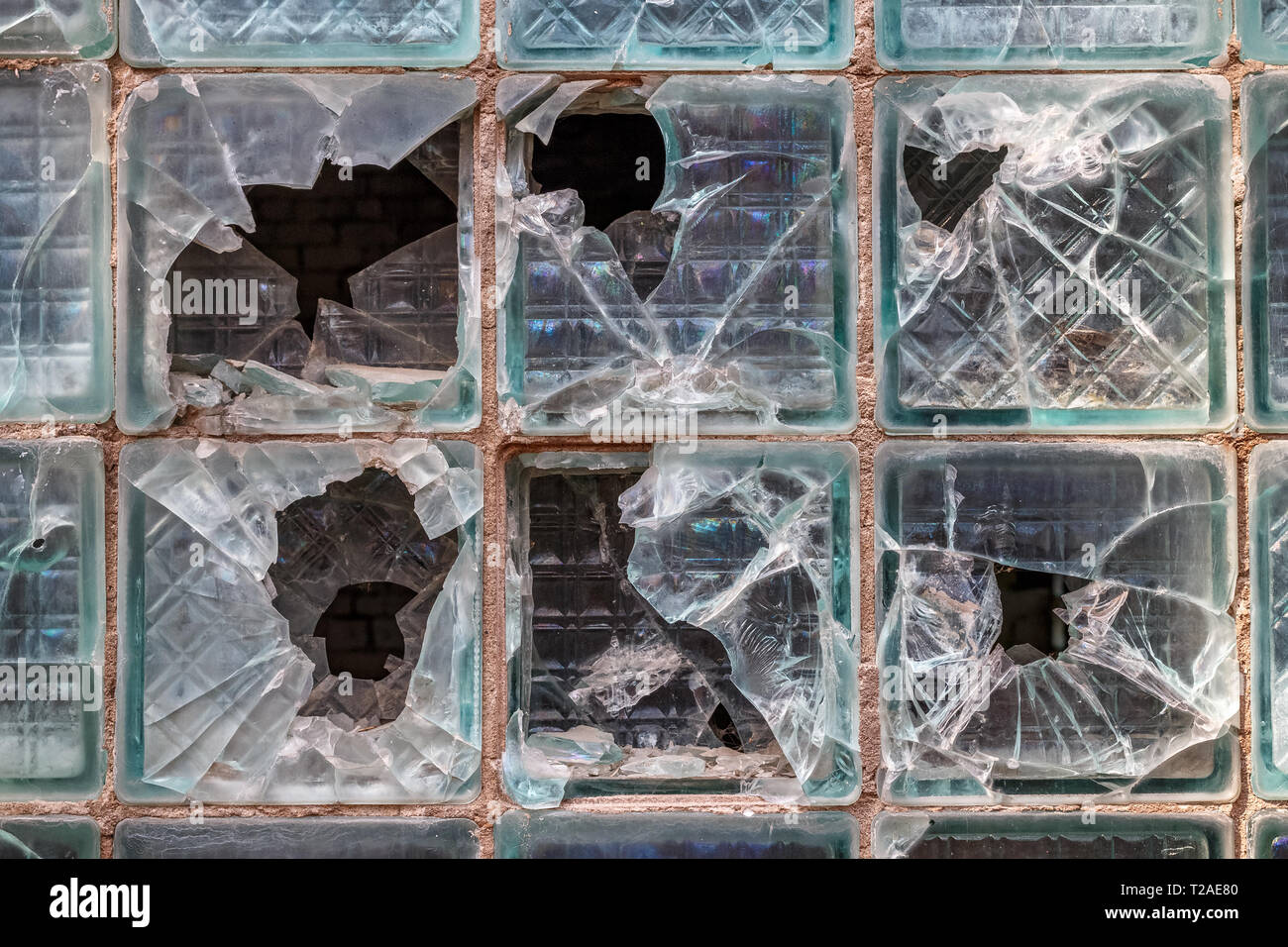 Textur Hintergrund der alten Scherben Bausteine für die modellerstellung oder Design Pattern in Bau, Lebensmittel oder industriellen flache Schicht der Stichprobe Konzept. Stockfoto