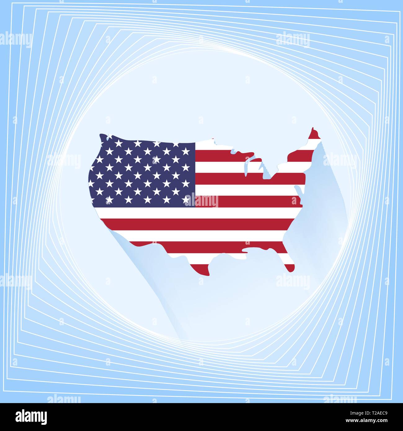 Usa-Flagge Symbol Karte Vorlage. Icon Design Vektor Stock Vektor