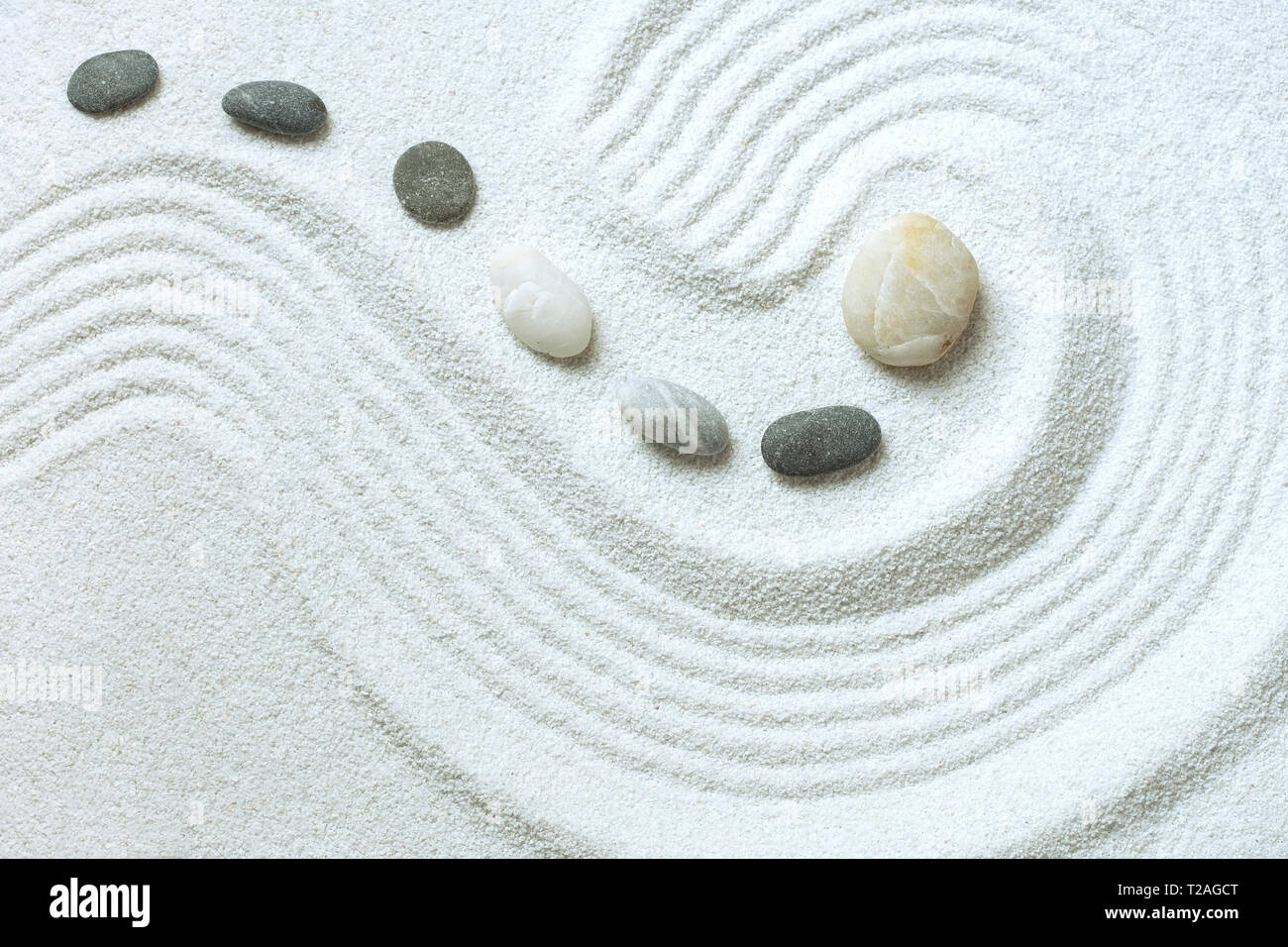 Miniatur Zen Garten Mit Dem Sand Pattern Stockfoto Bild
