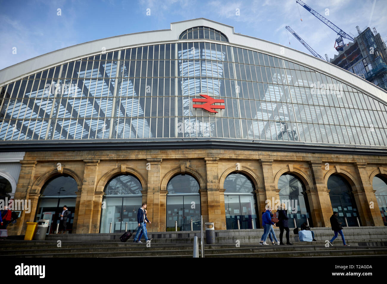 Liverpool Lime Street terminus Bahnhof eröffnet im August 1836, ist sie die älteste Grand Terminus Mainline Station noch im Gebrauch in der Welt. Westen Stockfoto