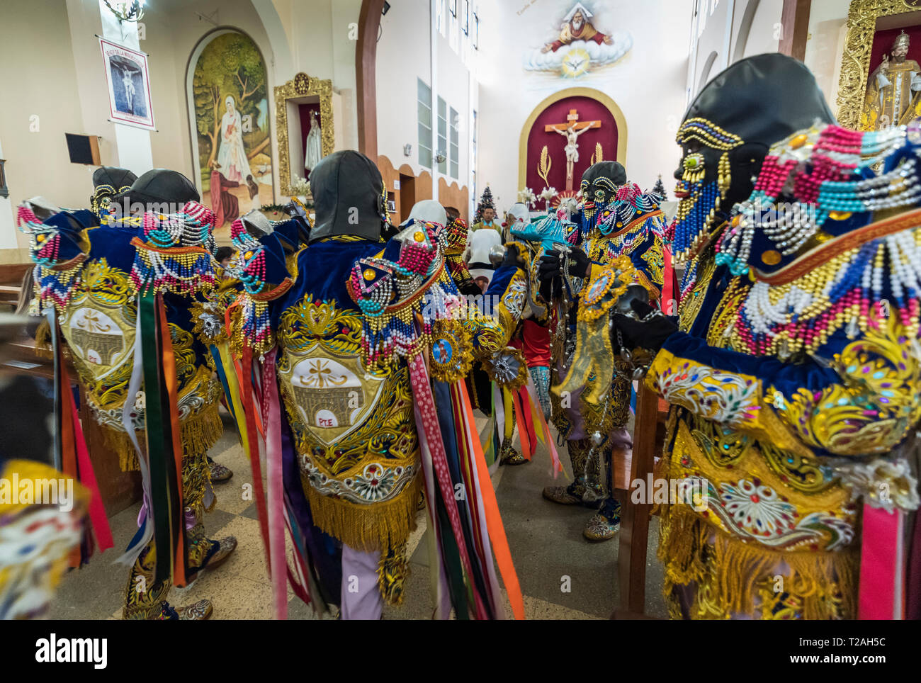 Negritos von Huánuco, traditionellen Peruanischen Anden Tanz, huánuco Region, Peru Südamerika. Stockfoto