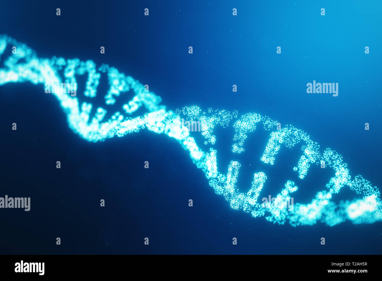 Künstliche intelegence DNA-Molekül. Die DNA wird in einen digitalen Code umgewandelt. Digitale code Genom. Abstrakte Wissenschaft Technik, Konzept künstliche DNA. DNA Stockfoto
