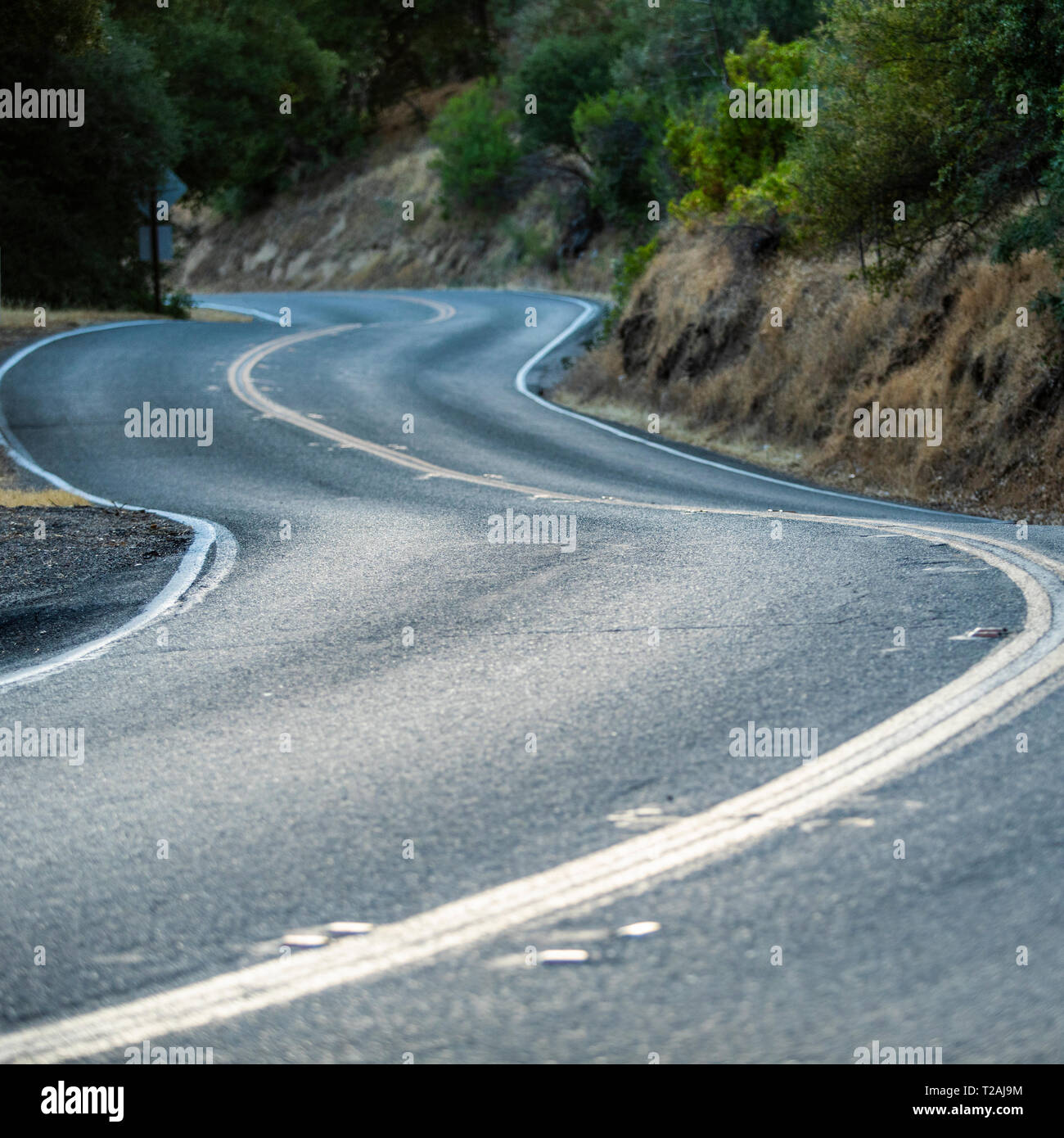 Kurvenreiche Straße in San Luis Obispo, Kalifornien, USA Stockfoto