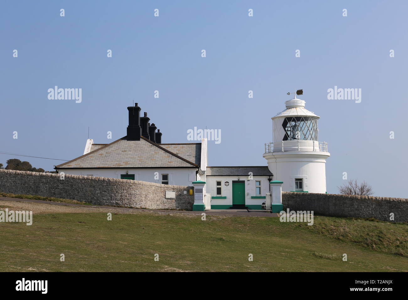 Amboss Point Lighthouse, Durlston Country Park, Swanage, Isle of Purbeck, Dorset, England, Großbritannien, USA, UK, Europa Stockfoto