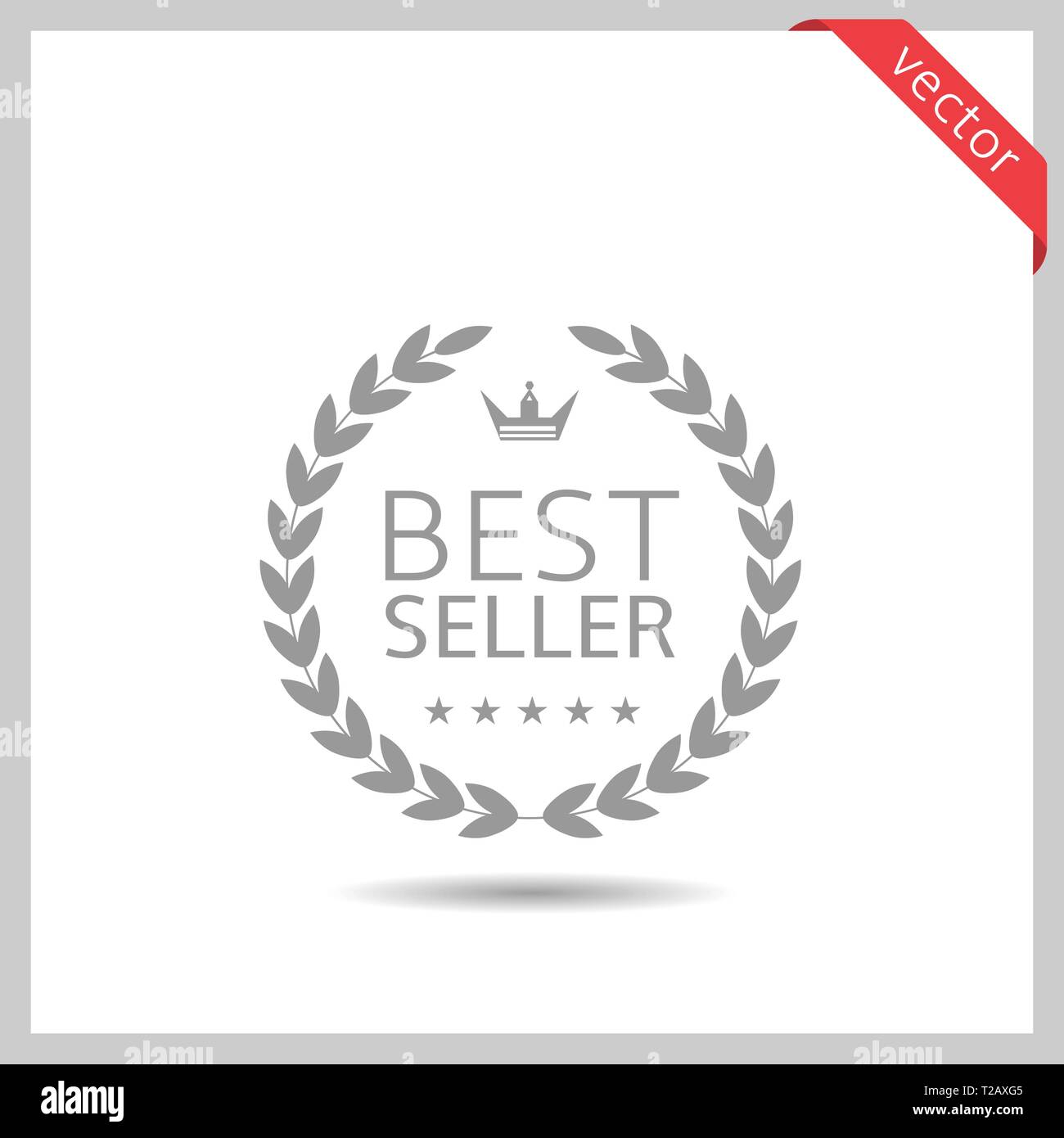 Bestseller Symbol. Lorbeerkranz label Abzeichen isoliert, Vektor, Abbildung Stock Vektor
