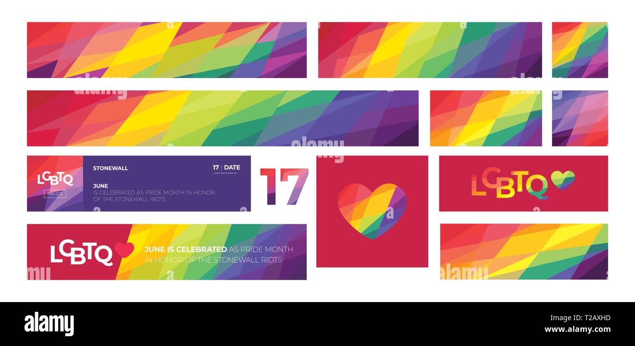 Unterstützung für Lgbtq stolz. Farbenfrohen Hintergründen. Rainbow abstrakt. Volle Breite Banner. Vorlagen für Banner, Flyer. Stock Vektor