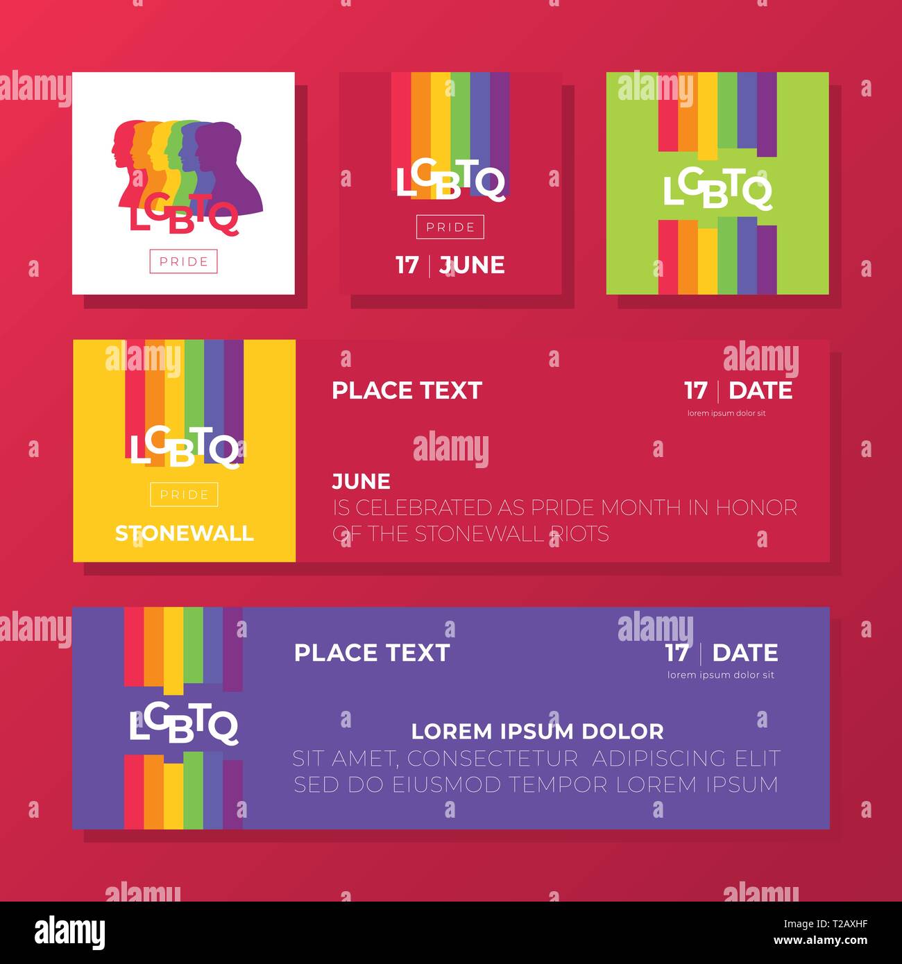 Unterstützung für Lgbtq stolz. Farbenfrohen Hintergründen. Völker Silhouette. Rainbow abstrakt. Vorlagen für Banner, Flyer. Stock Vektor