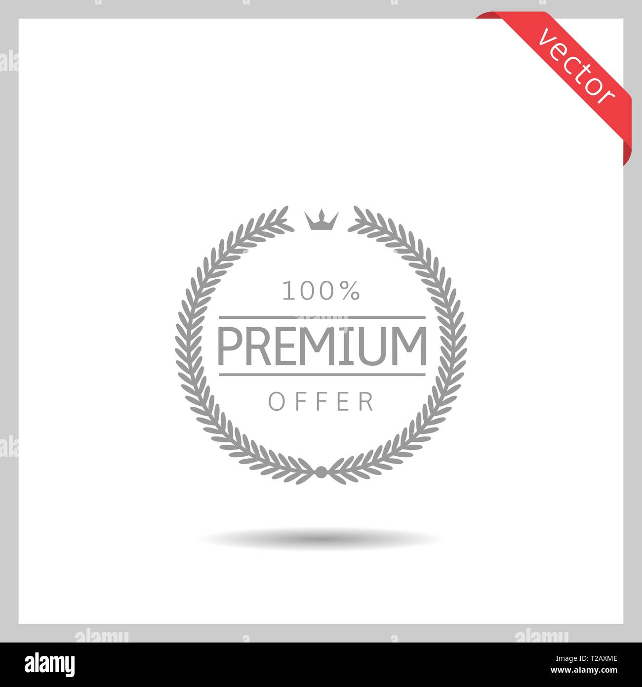 Premium Angebot Symbol. Lorbeerkranz label Abzeichen isoliert, Vektor, Abbildung Stock Vektor