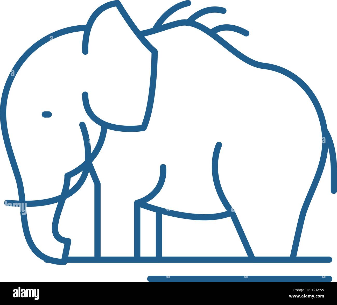 Mammut Symbol Leitung Konzept. Mammut flachbild Vektor Symbol, Zeichen,  umriss Abbildung Stock-Vektorgrafik - Alamy
