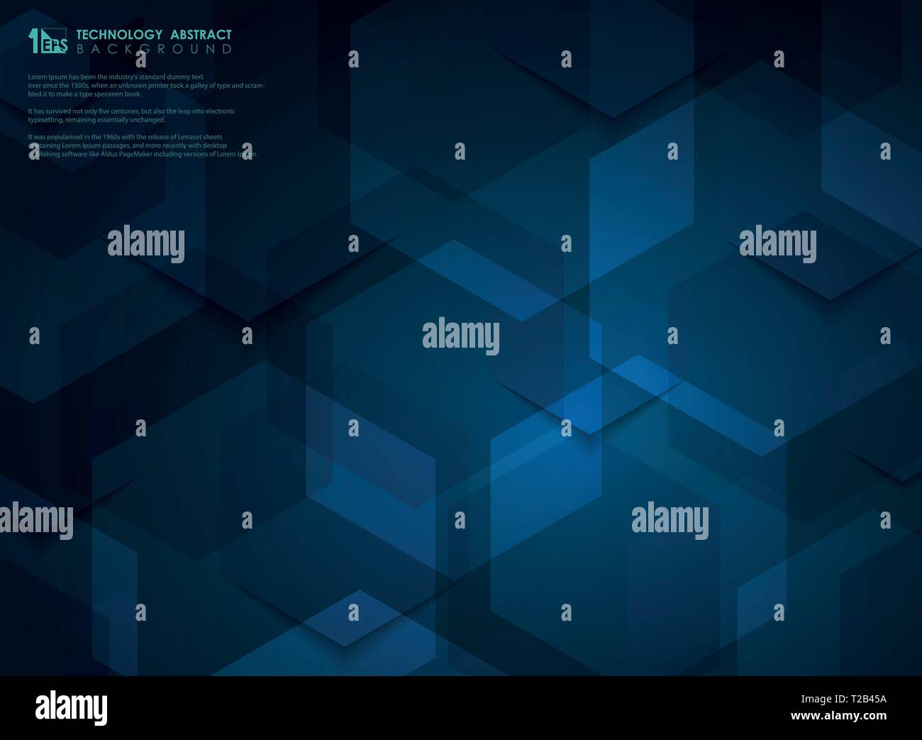 Blau high technology futuristische Hexagon Muster Hintergrund. Sie können für die Präsentation, Plakat, Anzeige, Drucken, Buch, Drucken, Artwork illustration Vektor verwenden. Stock Vektor