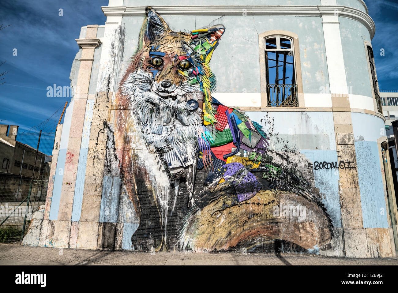 Street-Art, Wandmalerei, Graffiti in Lissabon, Portugal Stockfoto