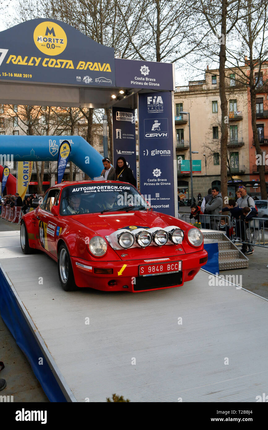 Start der 67th Edition von Moritz historische Rallye Costa Brava in Girona, Spanien am 15.03.2019 Stockfoto